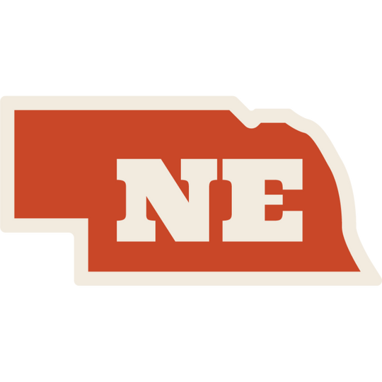 State of Nebraska | Weather Resistant Sticker | Perfect Souvenir From Nebraska | Stick On Water Bottles & More | Dishwasher Safe | Nebraska Sticker