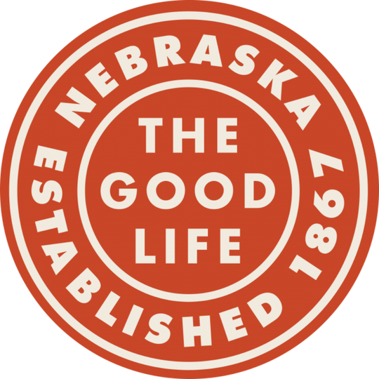 The Good Life | Nebraska Established 1867 | Weather Resistant | Nebraska Souvenir Sticker | Perfect For Water Bottles, Laptops, Or Car Windows