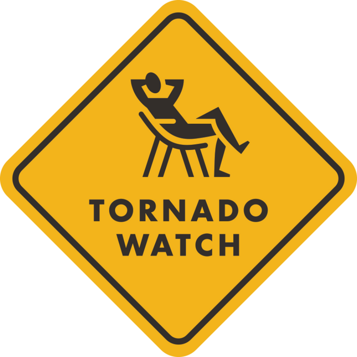 Tornado Watch | Weather Resistant Sticker | Funny Midwest Weather Sticker | Unpredictable Weather | Humorous Midwest Jokes | Dishwasher Safe