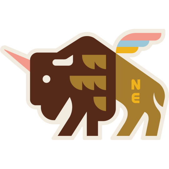 UniBuff Nebraska | Nebraska Humor | Unicorn & Buffalo Sticker | Weather Resistant Sticker | Perfect For Someone Who Loves Unicorns | Dishwasher Safe