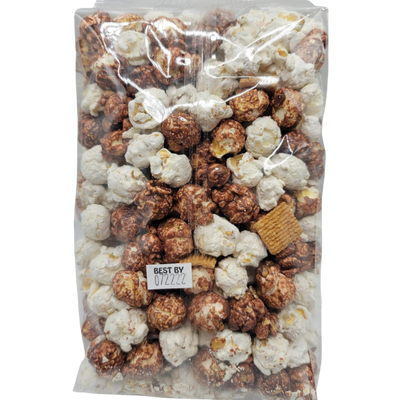 S'mores Popcorn | Sweet Chocolate And Marshmallow Coated Popcorn With Graham Cracker Pieces | S'mores With No Mess | Perfect For S'mores Lovers | Made in Small Batches | Party Popcorn | Pack of 12 | Shipping Included