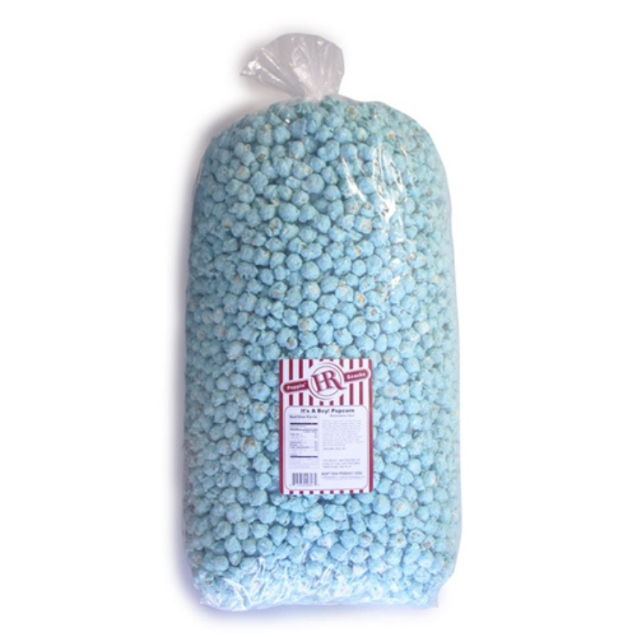 It's A Boy Blue Popcorn | Jumbo Bag | 84 Servings | Marshmallow Flavored | Blue Colored Popcorn | Made in Gibbon, NE | HR Poppin' Snacks