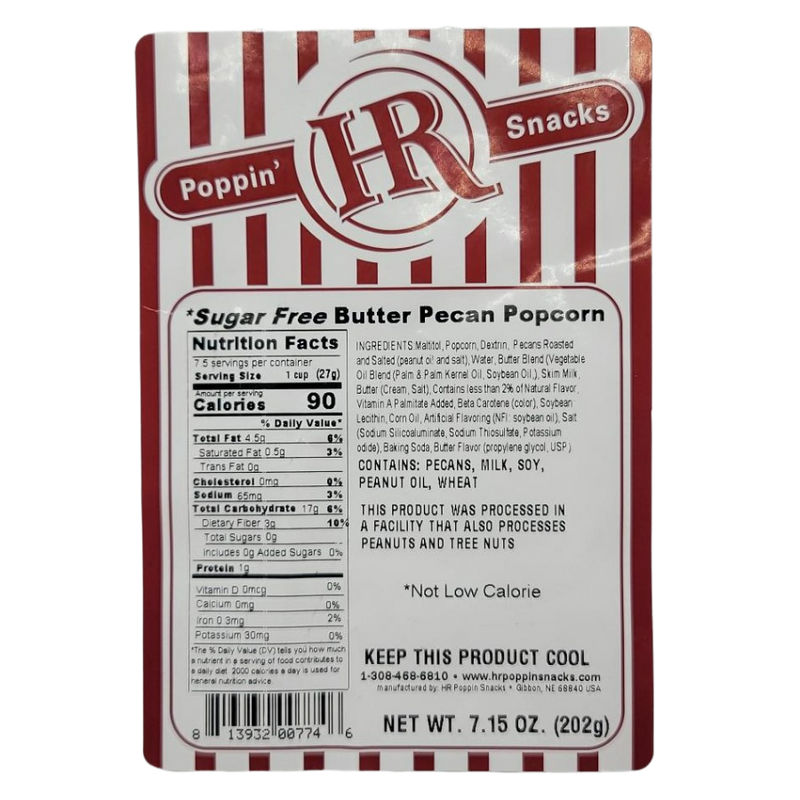 Sugar Free Butter Pecan Popcorn | Made in Small Batches | Party Popcorn | Pack of 4 | Shipping Included