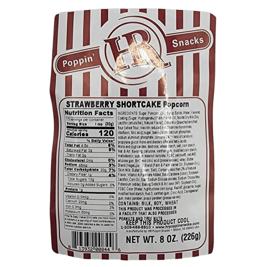 Strawberry Shortcake Popcorn Nutrition Facts and Ingredients