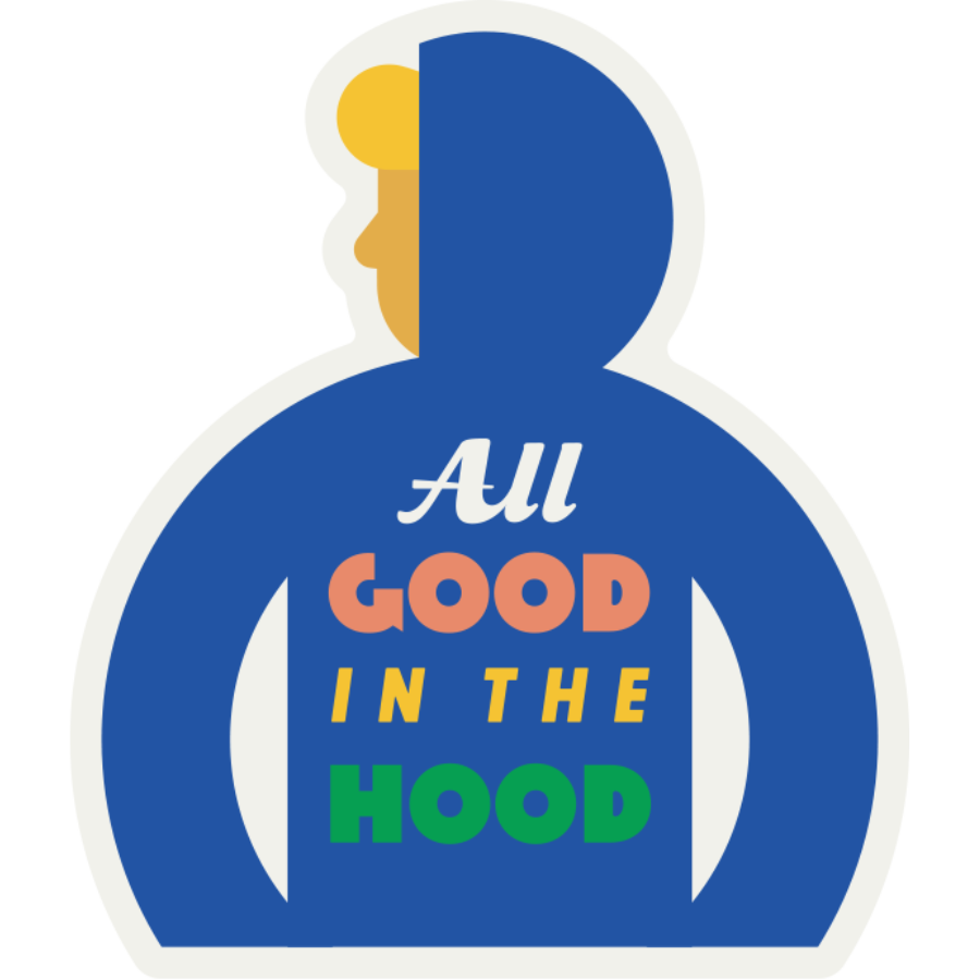All Good In The Hood | Weather Resistant Sticker | Fun & Humorous | Sticker For Computer, Water Bottle, & More | Nebraska Sticker | Dishwasher Safe