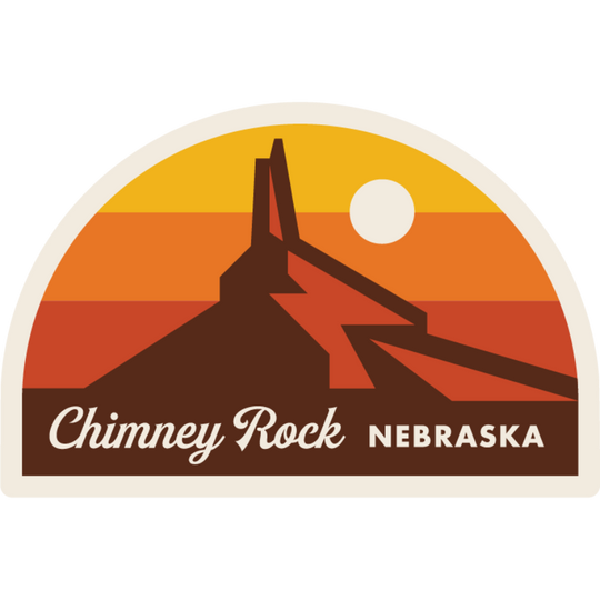 Chimney Rock | Weather Resistant Sticker | Famous Nebraska Landmark | Perfect For The Adventurous | Adhesive Sentiments | Nebraska Sticker