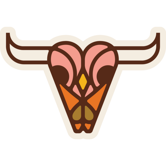 Bison Skull | Weather Resistant Sticker | Boho Sticker | Dishwasher Safe | Perfect For Laptops, Water Bottles, & More | Midwest Sticker | Cute Sticker