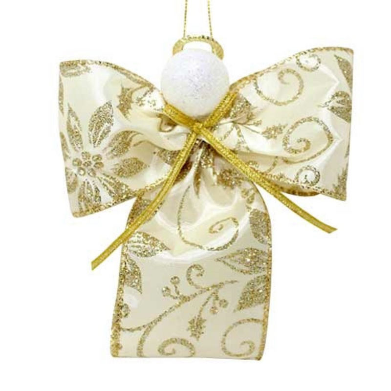 Assorted Gold Bow Angel Ornament