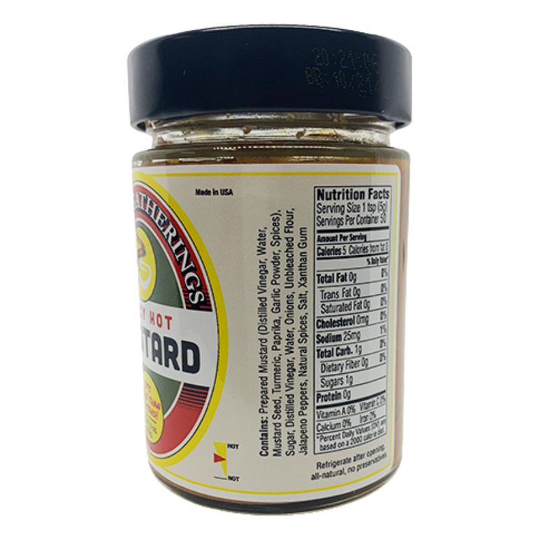 Gourmet Spicy Hot Mustard | 100% Natural With No Preservatives | 6 Pack | Shipping Included