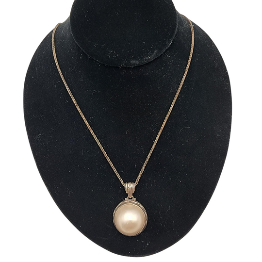 Mabe Pearl Silver Necklace