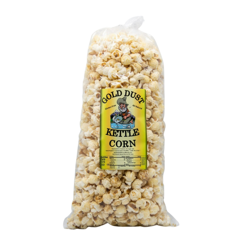 Kettle Corn | 8 oz. Bag | Gourmet | Perfect Balance of Sweet and Salty | Quick Snack | Authentic | Perfect for On the Go | Light and Fluffy Popped Kernels | Made with High Quality Ingredients | All Natural | Nebraska Kettle Corn