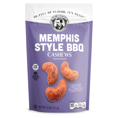 Memphis Style BBQ Cashews | 4 oz. | Sweet & Spicy Flavors | Buttery Cashews Coated In Sweet, Tangy BBQ Spice | Protein-Packed | Vegan Snack | 2 Pack | Shipping Included