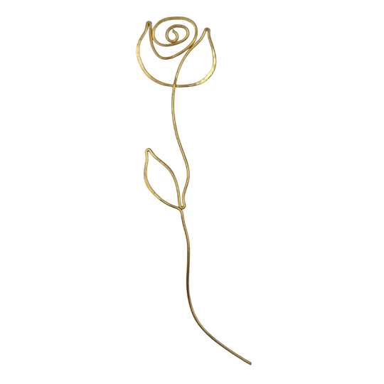 Brass Rose Bookmark  | Created With One Continuous Brass Wire | Hammered For Strength | Can Be Done In Copper | Bookmark For All Ages | Perfect Gift Book Lovers | Lasts A Lifetime | Nebraska Made | Polishing Pad Included | Customizable