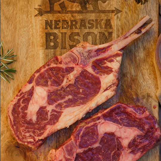 Nebraska Bison Bone-In Ribeye Steak | Quantity of 4 - 14 oz. Steaks | 100% Natural Bison Meat