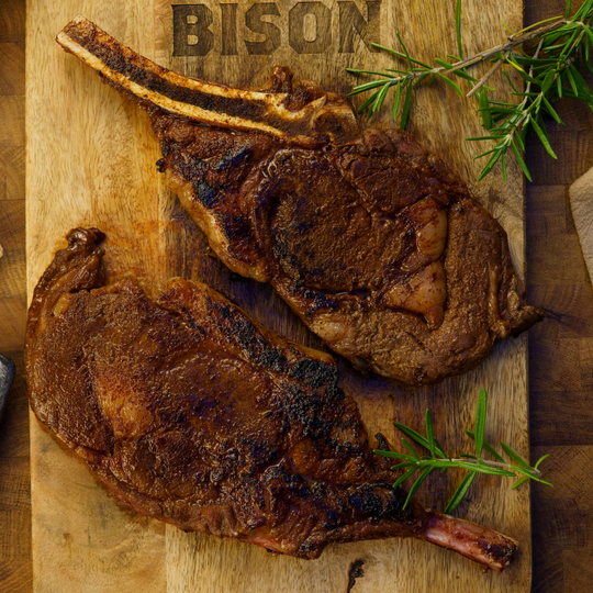 Nebraska Bison Bone-In Ribeye Steak | Quantity of 4 - 14 oz. Steaks | 100% Natural Bison Meat