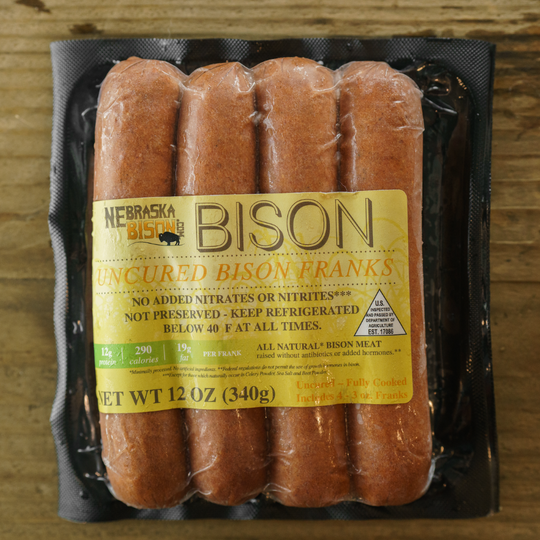 Bison Hot Dogs | Pack of 16 - 3 oz. Hot Dogs | Plump and Juicy Flavor | 100% All Natural Bison Meat | Gluten Free | Perfect For Dinner Or Barbecues