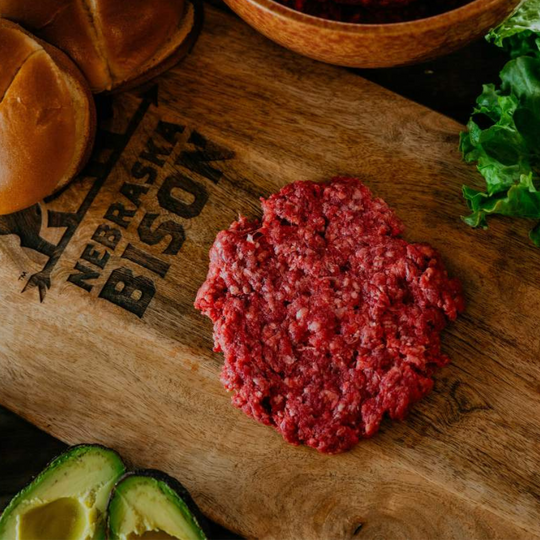 Burger Patties | Nebraska Bison | All Natural Bison Meat | 12 - 1/3 lb. Pre-Formed Burgers | Case of 4 | Makes The Perfect Burgers