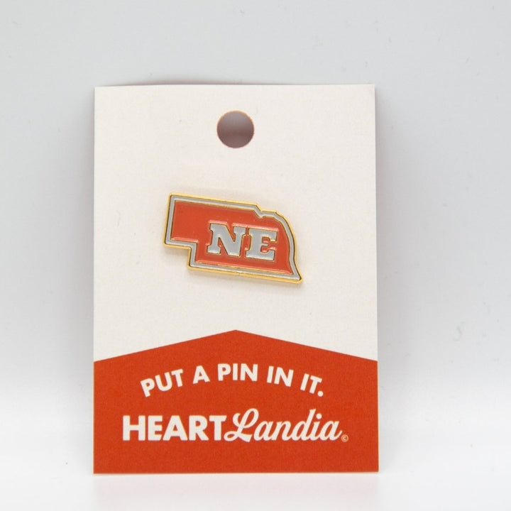 NE State Pin | Nebraska Pin | Decorative Pin For Nebraska Lover | Constructed From Metal | Expertly Painted