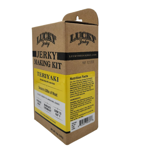 Jerky Making Kit  | 12 oz. Box | Teriyaki Flavor | Easy & Simple Way To Make The Most Wholesome, Premium Meat Snack | Strong Tones Of Soy Sauce & Black Pepper | Seasons 20 LBS. Of Meat | Savory Blend Of Spices | Jerky & Cure Seasonings