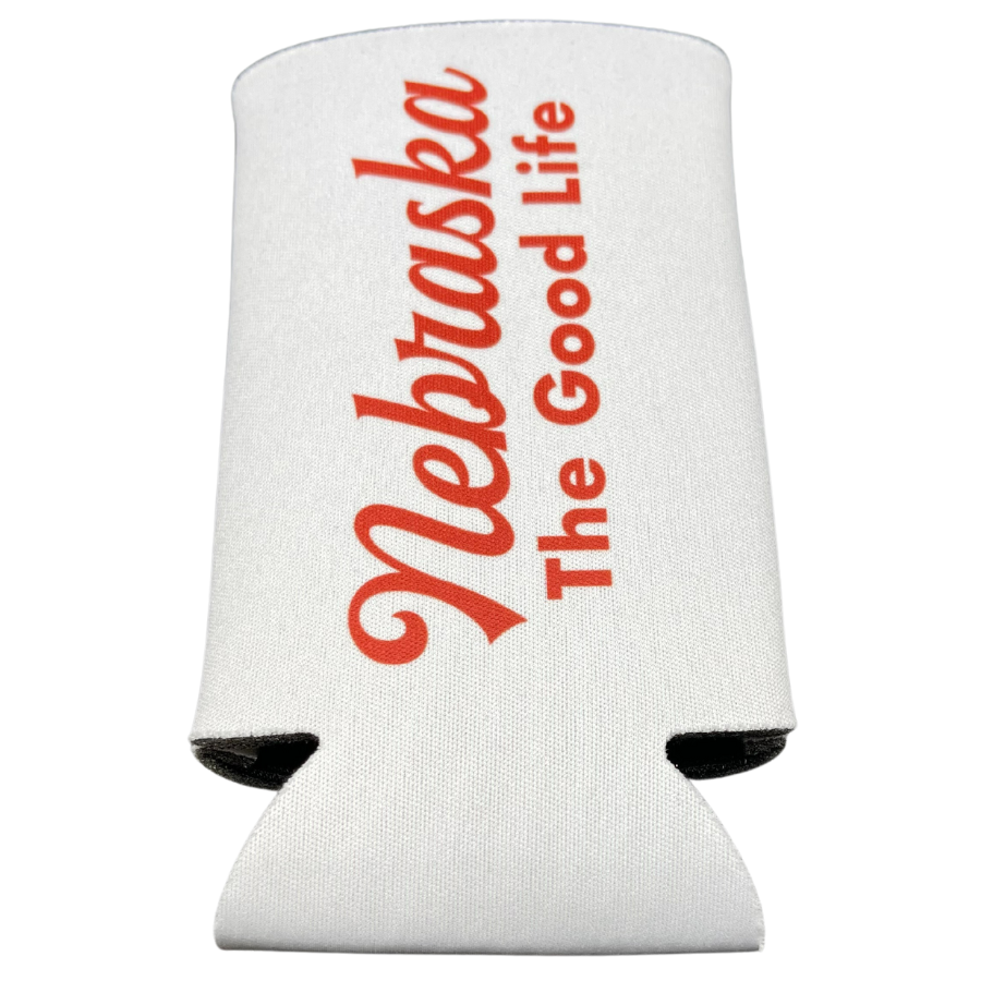 Koozie | The Good Life | Nebraska-Inspired Koozie | Keeps Cans Cool & Drinks Tasting Fresh | Backed With Local Pride