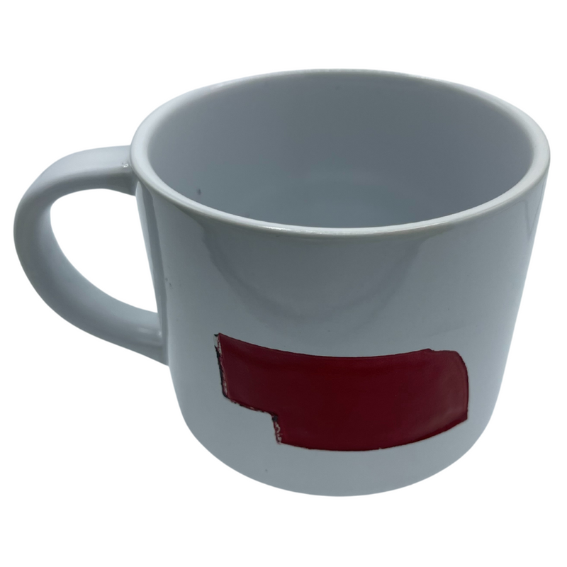 Nebraska Mug | White Mug with Red Nebraska