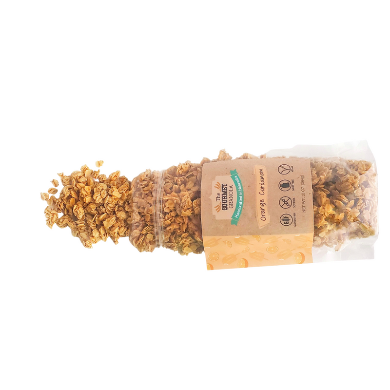 Orange Cardamom Granola | 10 oz. Bag | Vegan | Sweet, Tangy Flavor | Naturally Sweet | Perfect For Yogurt, Smoothie Bowls, Frozen Yogurt, As A Cereal, Or Alone | Gluten, Dairy, & Soy Free