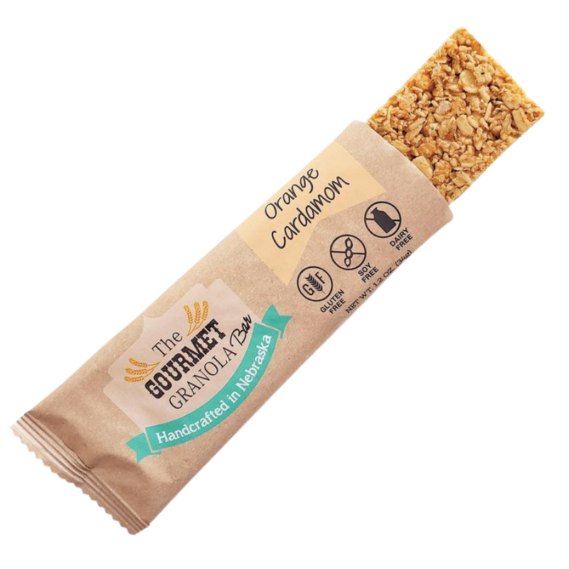 Orange Cardamom Granola Bar | Refreshing, Tangy Flavor | Perfect On The Go Snack | Tastes Just Like An Orange Creamsicle | No Guilt | Naturally Sweetened | Gluten, Soy, & Dairy Free