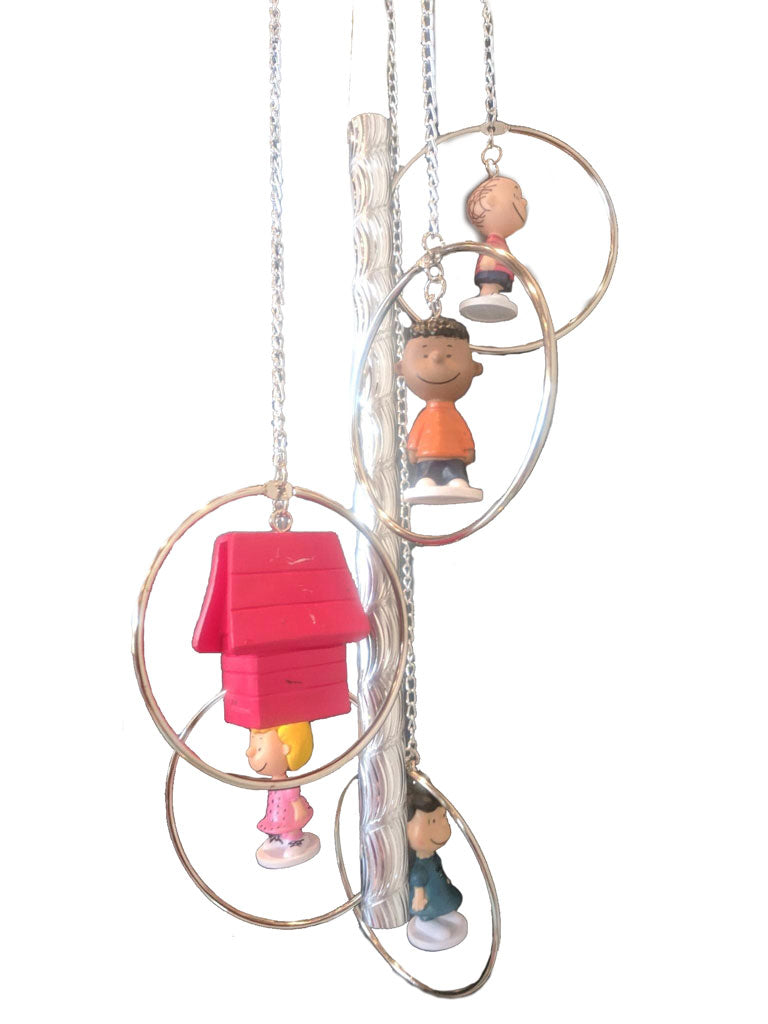 Peanuts Characters Wind Chime With Snoopy's Dog House