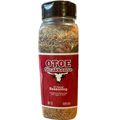 Otoe Steakhouse Original Seasoning | Single | 22 oz. Bottle | Excellent on Chicken, Beef, Pork, Veggies, Wild Game, and More! | All Natural | Nebraska Spice | Add To Dips and Marinades | Packed With Flavor