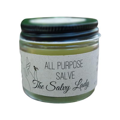 All Purpose Salve | 1 oz | The Salvy Lady | Soothes Dry, Damaged, or Irritated Skin | Made with LOVE in Omaha, Nebraska | Infused with Lavender and Vitamin E Oil | Fresh Beeswax | It Salves It All! | Herbal Healing Balm | Great for All Ages