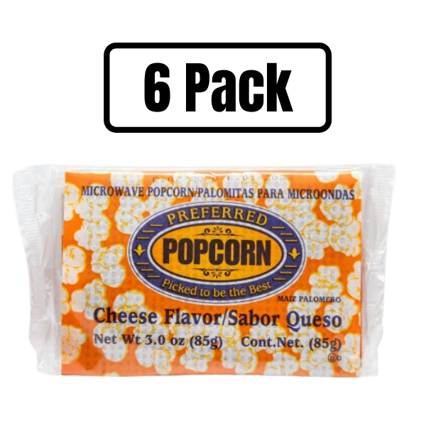 Cheese Microwave Popcorn | Savory Mouthwatering Snack | Great Source of Fiber & Protein | Ready in Minutes | 3 oz. Bag | Preferred Popcorn | Multipacks