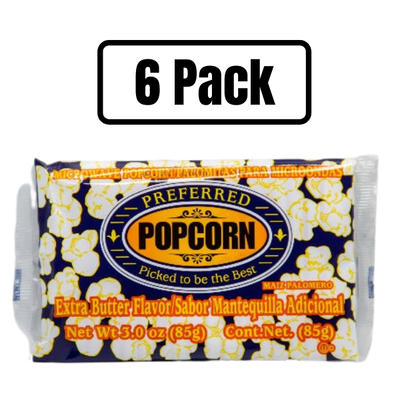 Savory Extra Butter Flavored Microwave Popcorn | Good Source of Fiber | No Mess Theater Quality Popcorn  | 3 oz. Bag | Multipacks | Shipping Included
