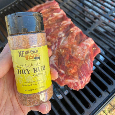 Bison Back Ribs Dry Rub Seasoning | Specially Formulated | Great for Bison Meat | Delicious and Savory Flavor | 4 oz. Bottle | Perfect Seasoning For BBQ Or Smoker Fanatic | Carefully Crafted To Perfection | Perfect Blend Of Spices