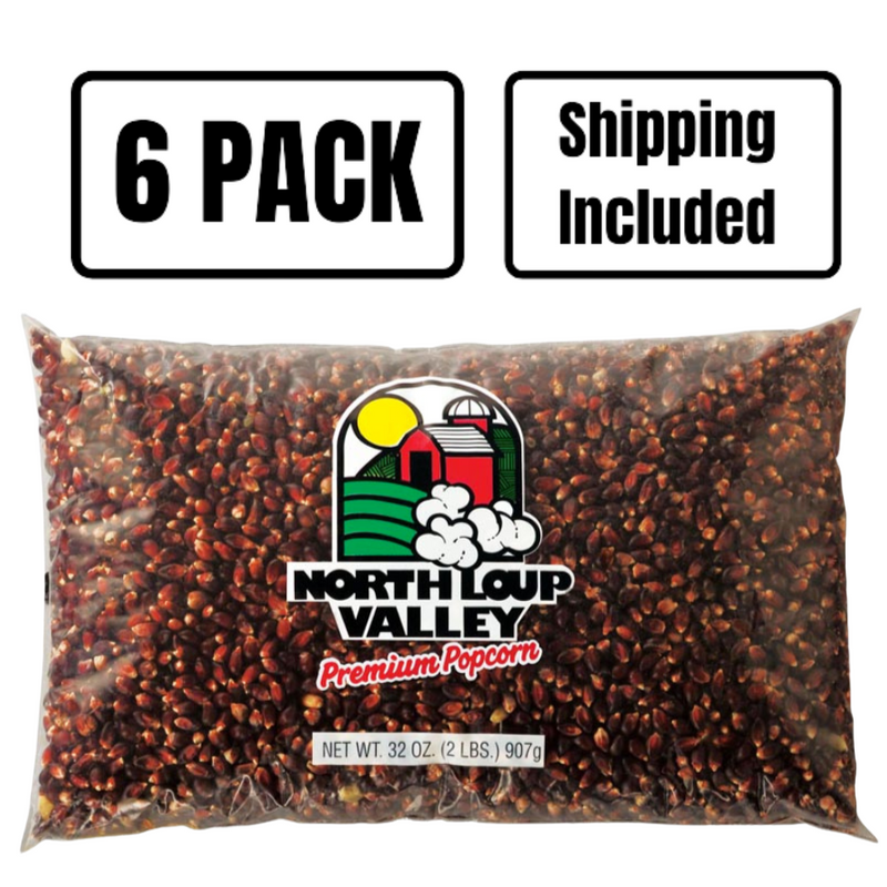 All Natural Red Un-Popped Popcorn | Popcorn County USA | 2 lb bag | 6 Pack | Shipping Included