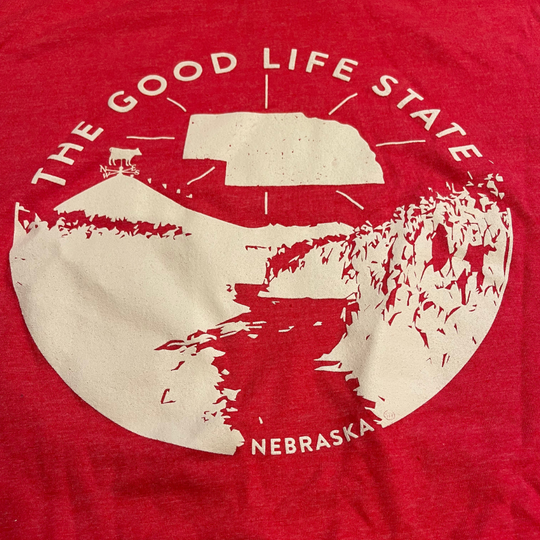 The Good Life State T-Shirt | Perfect Shirt For Nebraska Lover | Suitable For Any Occasion | Simple NE Shirt For Women | Soft Fabric | Relaxed-Fit