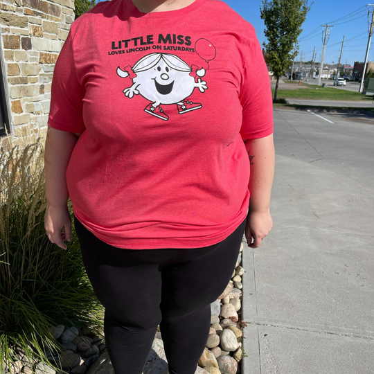 Little Miss Shirt | Nebraska Edition | Little Miss Loves Lincoln On Saturdays Design | Cute Shirt For Gameday Events | Soft & Loose Fitting