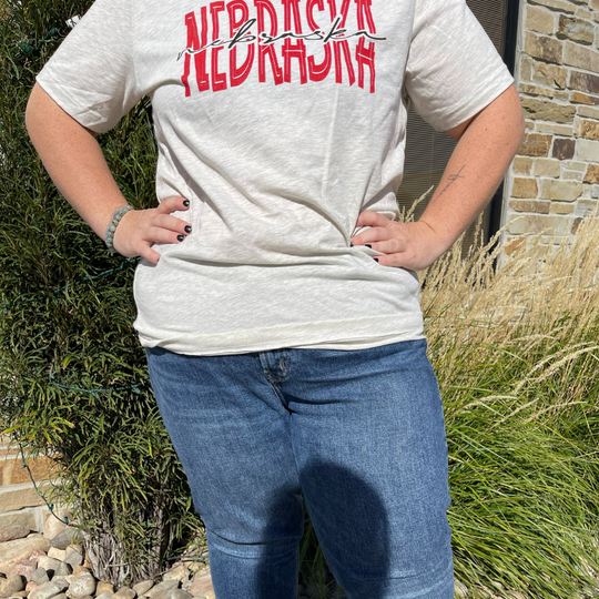 Nebraska T-Shirt | Nebraska Nebraska Cream Color | Perfect For Any Occasion | Soft & Loose Fit | Cute & Simple Nebraska Shirt