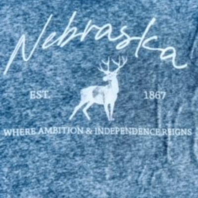 Nebraska Deer T-Shirt | Where Ambition & Independence Reigns | Multiple Sizes | Gray