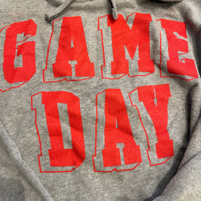 Game Day Hoodie Crop Top | Gray