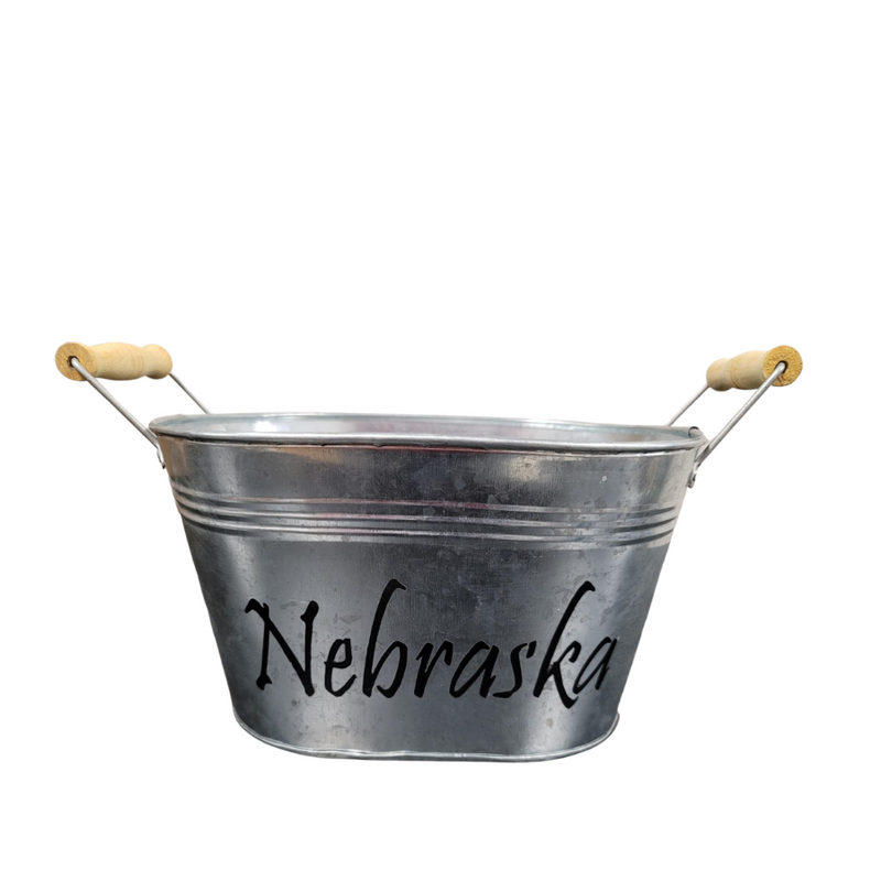 Nebraska Galvanized Tin Tub | 2 Color Choices