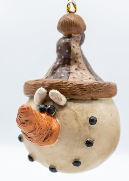 Large Snowman Head With Stocking Hat Ornament | Shipping Included