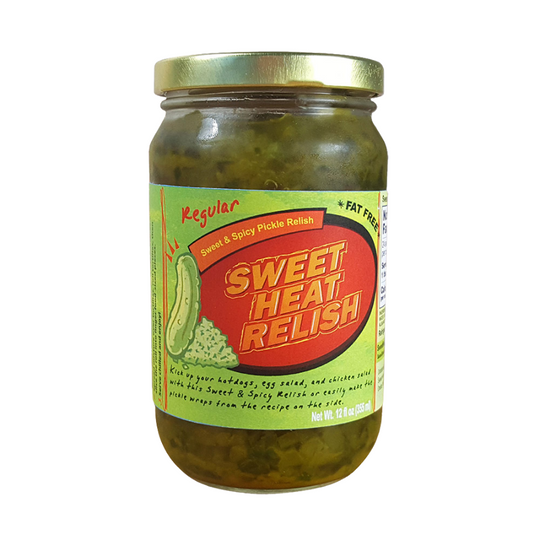 Sweet Heat Relish | 12 oz. | Fat Free | Add On Hotdogs, Egg Salad, or Chicken Salad For A Sweet and Spicy Twist | Sweet and Spicy Pickle Relish | Perfect For Spice Lovers | Made in Nebraska