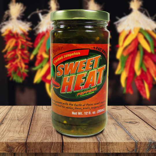 Sweet Heat Peppers | 12 oz. | Candied Jalapeños | Fat Free | Perfect Additive To Dips | Great On Tacos, Burritos, Grilled Chicken, And Even Breakfast Foods | Crunchy And Fresh | Made in Nebraska | Add A Spicy Crunch To Any Dish | Sweet and Spicy