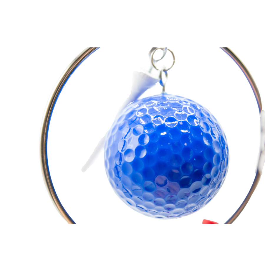 Blue Golf Ball With A Tee 