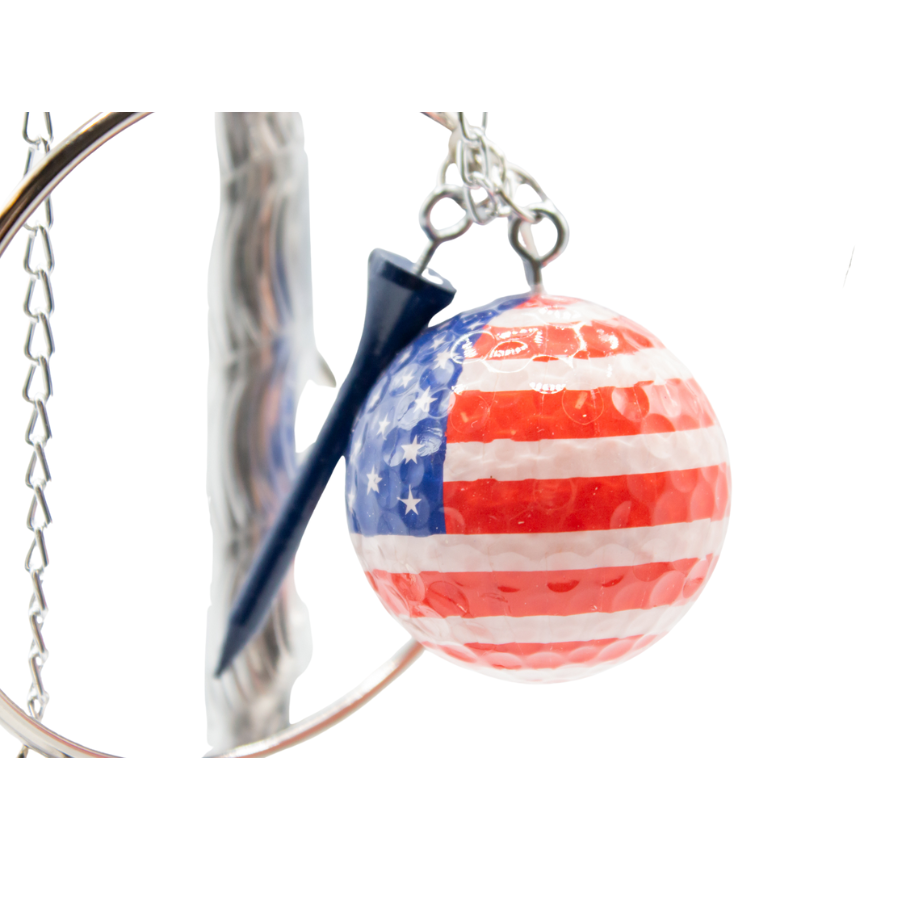 American Flag Printed Golf Ball With Blue Tee