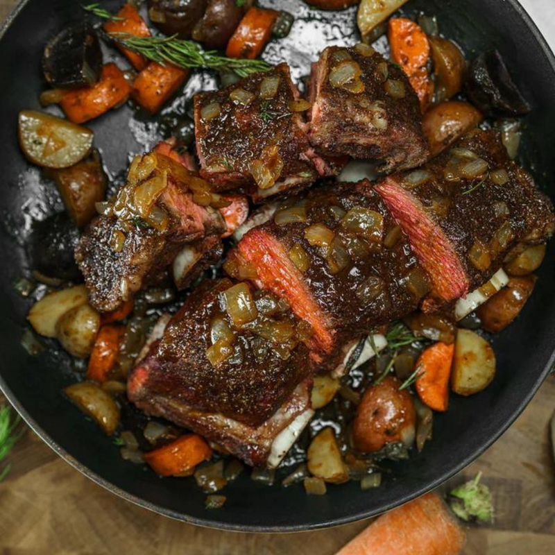 Short Ribs | 4 lbs. | On-The-Bone | 100% All Natural Nebraska Bison Meat | Shipping Included | Irresistibly Tender | Try Smoked Or Slow Cooked For A Delicious Meal | Retains Many Health Benefits Compared To Other Meat