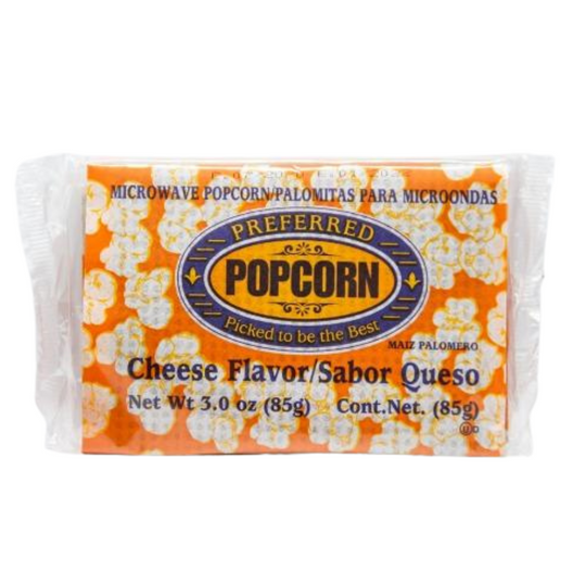 Cheese Microwave Popcorn | Savory Mouthwatering Snack | Great Source of Fiber & Protein | Ready in Minutes | Preferred Popcorn | 3 oz. Bag