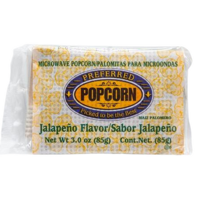 Hot & Spicy Jalapeno Flavored Microwave Popcorn | Microwave Popcorn with a Kick | Good Source of Fiber | 3 oz Bag | Shipping Included | Multi Pack