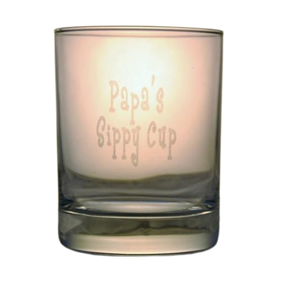 Double Old Fashion Rocks Glass with Etch | Customizable