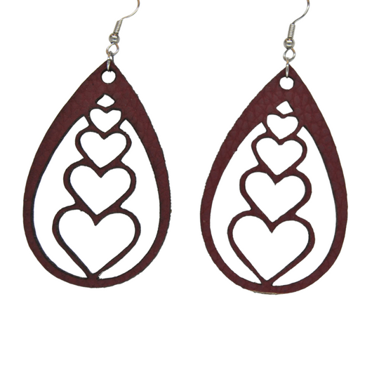 Stacked Hearts Earrings | Laser Cut